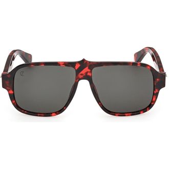Christian Louboutin 59mm Navigator Sunglasses in Red Havana /Gold /Zeiss at Nordstrom
