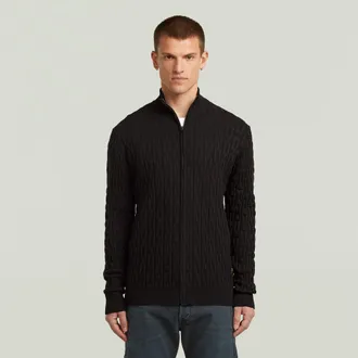 G-Star Chain Structure Gebreid Vest - Zwart - Heren