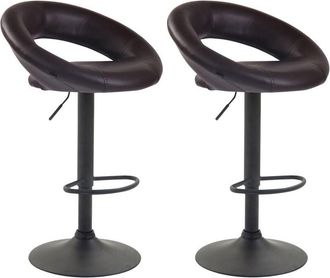 Clp Pack De 2 Taburetes De Barra Olinda En Polipiel Marr&oacute;n Negro