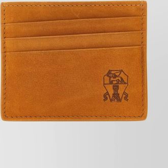 Brunello Cucinelli compact suede card holder