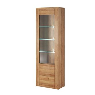 Petits Meubles Vitrina 1 puerta con led paneles de aglomerado madera oscura