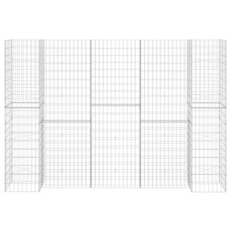 Berkfield Home H-Shaped Gabion Planter Steel Wire 260x40x180 cm in Silver | Size: 260 x 40 x 180 cm