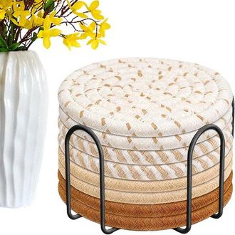 No Brand Posavasos - Protectores De Mesa - Cuerda Absorbente - 8 Piezas - Multicolor