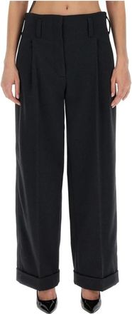 Philosophy di Lorenzo Serafini Stijlvolle Broeken met Wijde Pijpen - Dames - Wijde Broeken - Grijs - S - Polyester - Broeken