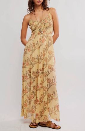 Free People Ciella Printed Maxi Dress In Vanilla Custard