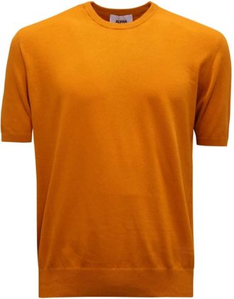 Alpha Studio Truien & Vesten, Heren, Oranje, L, Katoen, Maglia Gebreid