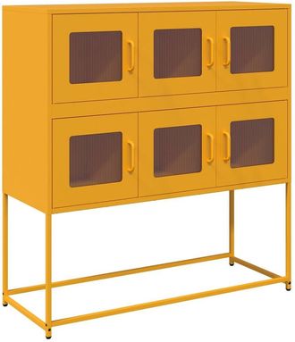 Berkfield Home Sideboard Mustard Yellow 100.5x39x107 cm Cold-rolled Steel