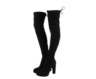 Stuart Weitzman Womens Plathighland Black Suede Over-the-knee Boot (8.5 M US)