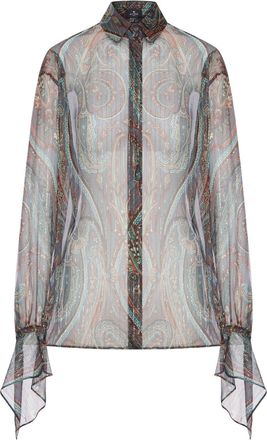 Etro SHEER SILK SHIRT WITH PAISLEY PRINT - Etro - Woman