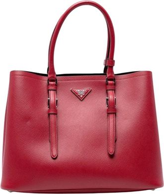 Prada Pre-owned Leren Tote Bag - Dames - Vintage Shopper - Rood - ONE Size - Leer - Vintage