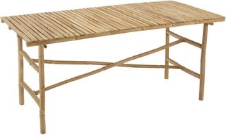 Macabane Mesa de comedor de bamb&uacute; 160 x 80 cm