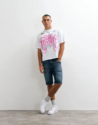 True Religion Ricky shorts in denim regular fit lavaggio medio blu