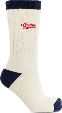 Golden Goose Calzini con ricamo - Bianco