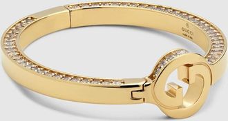 Gucci Blondie Crystal Bangle Bracelet, Gold-toned metal, Gold-toned metal