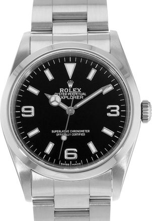 Rolex Pre-owned Rolex Explorer Automatic Chronometer Black Dial Mens Watch 14270 BKSO