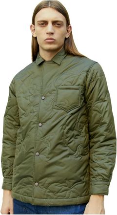 Sky High Farm Gewatteerd Palmboom Overshirt - Heren - Zomerjassen - Groen - S - Polyester - Jassen