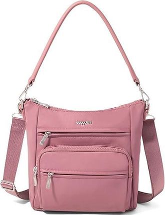 Baggallini Nolita Convertible Crossbody Cross Body Handbags Mauve Twill, Nylon