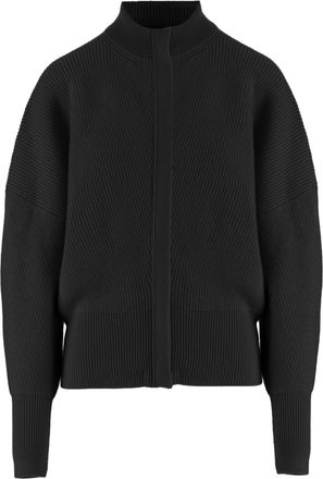 SA SU PHI Black Concealed Zip Striped Cashmere Sweater