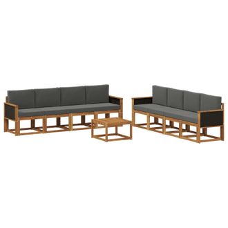 vidaXL Conjunto De Sof&aacute;s De Exterior 7 Pcs Natural Y Antracita Vidaxl