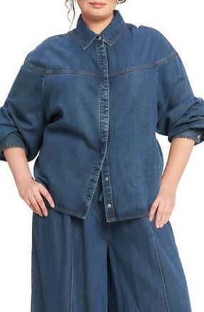 Flying Tomato Western Long Sleeve Denim Shirt in Indigo Denim at Nordstrom Rack, Size 1 X