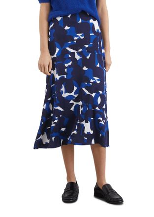 Marc O'Polo Satinrock MARC OPOLO, Damen, Gr. 32, bunt (multi), Web, Obermaterial: 100% Viskose, ca. Mitte Wade, R&ouml;cke Satinrock, in ausgestellter A-Linie geschnit