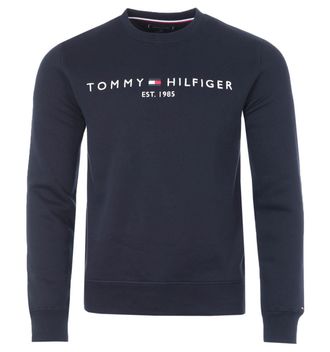 Tommy Hilfiger Mens Sweaters Logo Sweater Blue - Navy Cotton - Size X-Large