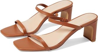 Farylrobin Womens FARYL by Farylrobin Analisa Sandals Cognac Leather Square Toe GAL1106
