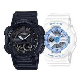 Casio Baby-G Black & White AEQ-110W-1B&BA-110BE-7A