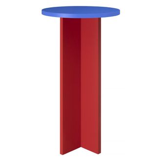 Really Nice Things Mesa alta redonda 60cm azul pruss y rojo