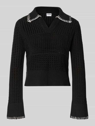 Noisy May Slim Fit Poloshirt in Strick-Optik Modell CAITLYN in Black, Gr&ouml;&szlig;e XL