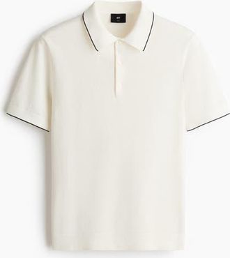 H&M Slim Fit Polo Shirt in White at Nordstrom, Size Xx-Large