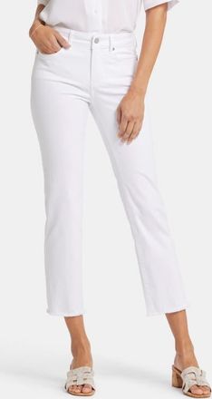 NYDJ Marilyn Frayed Ankle Straight Leg Jeans in Optic White at Nordstrom, Size 00