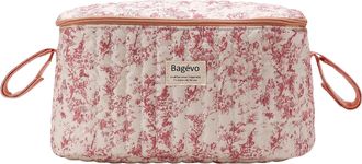 Generic Aukojoy Floral Quilted Multifunction Travel Baby Diaper Bag Large Capacity Stroller Bag with Zipper for Mom Dad Women Men Boys Girls, pink, 12.99x5.12