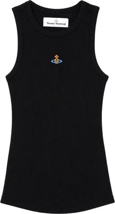 Vivienne Westwood Black Fitted Ribbed Viscose-Blend Vest