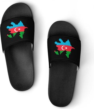 Generic Map with National Flag Shower Shoes Slipper for Women Men Beach Slippers Quick Drying Non Slip Open-Toe Sandals