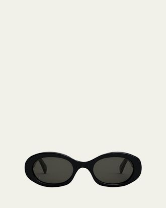 Celine Triomphe Logo Oval Acetate Sunglasses