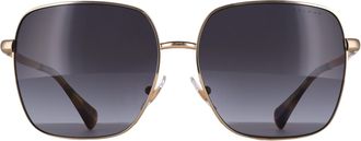 Ralph Lauren Ralph by Lauren Square Womens Shiny Gold Grey Gradient Polarized RA4142 Metal - One Size
