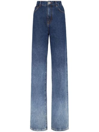 Philipp Plein Jeans a vita alta con effetto sfumato - Blu