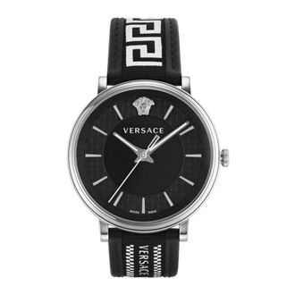 Versace Watches, male, Black, ONE SIZE, Luxury Greek Key Analog Watch