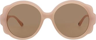 Chlo&eacute; Round-Frame Recycled Injection Sunglasses