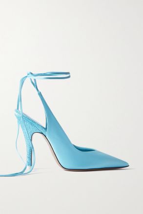 The Attico D&eacute;collet&eacute; In Raso Con Cristalli Venus - Blu