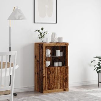 Berkfield Home Sideboard with LED Lights Old Wood 60, 5x37x100 cm in Brown | Size: 5 x 37 x 100 cm