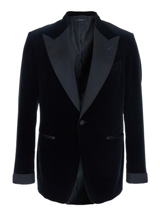 Tom Ford Black Peak Lapel Velvet Blazer
