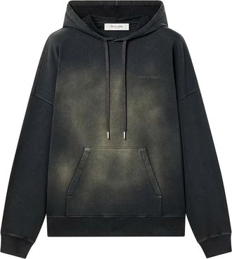 Golden Goose Used Effect Hoodie - Heren - Hoodies - Zwart - 2XS - Katoen - Hoodies & sweatvesten