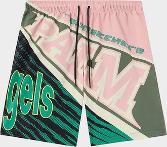Palm Angels Men & apos;s Racing Logo Swim Trunks