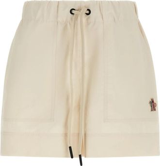 Moncler Technical Froiss&eacute; Shorts - Dames - Bermuda - Beige - XS - Polyester - Korte Broeken
