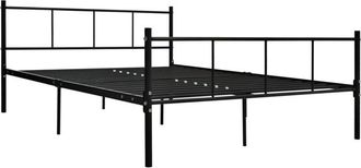vidaXL Estructura De Cama Sin Colch&oacute;n Metal Negro 160x200 Cm Vidaxl