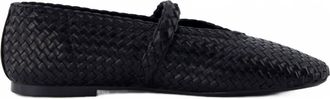 Cushionaire Womens Bistro Mary Jane Flats In Woven Black