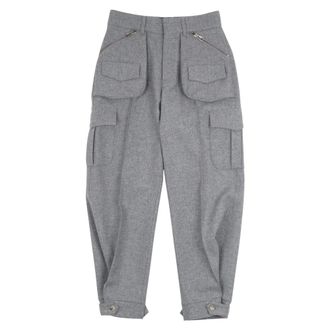 Ermanno Scervino Cropped Trousers, female, Gray, Size: 2XS Tapered Trousers