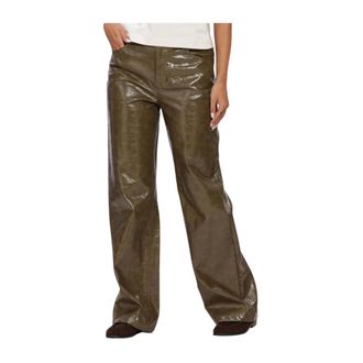 Co'Couture Broeken, Dames, Groen, M, Leer, Richa CC Pant